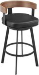 Armen Living Idris Vintage Black/Walnut Swivel Counter Stool-0