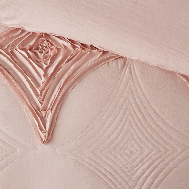 Olliix by Madison Park Colette 4 Piece Blush Full/Queen Comforter Set-1