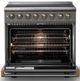 Viking® 5 Series 36" Damascus Gray Pro Style Induction Range with Brushed Brass Trim-1
