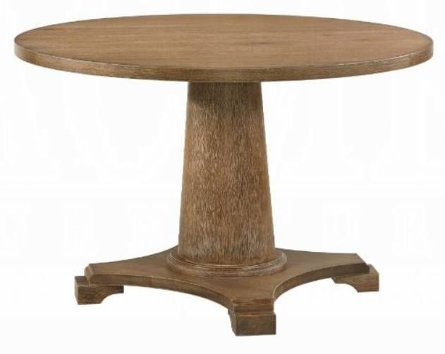 48" Solid Wood Round Dining Table with Pedestal Base