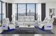 Global Furniture USA U8611 Blanched Silver Power Reclining Loveseat with Console-1