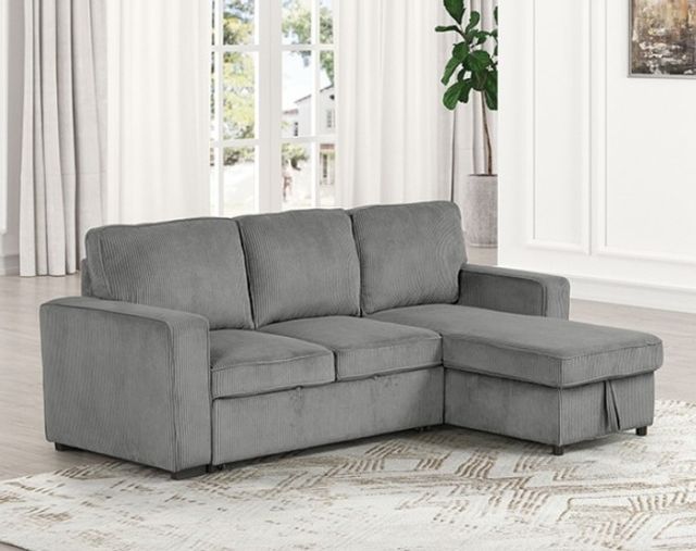 Furniture of America® Yves 2-Piece Dark Gray L-Shape Sectional-1