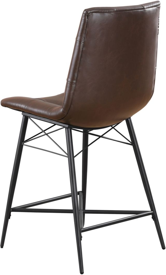 Coaster® Aiken 2-Piece Brown Upholstered Tufted Counter Stools-3