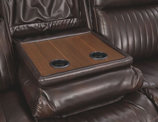 Signature Design by Ashley® Team Time Chocolate Power Reclining Sofa with Adjustable Headrests-4