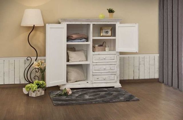 International Furniture Direct Terra Vintage White Gentleman's Chest-1