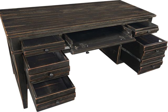 aspenhome® Reeds Farm Weathered Black Half Ped Desk-1