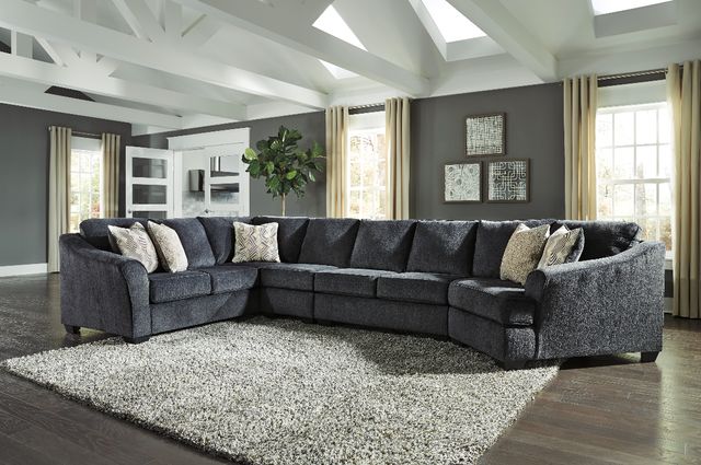 Signature Design by Ashley® Eltmann 4-Piece Slate Left-Arm Facing Sectional with Armless Chair and Cuddler-1
