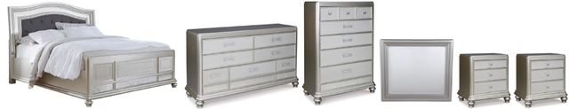 Signature Design by Ashley® Coralayne 6-Piece Silver King Panel Bed Set-0
