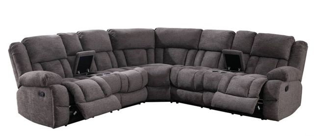 Mazin Furniture Presley 3-Pieces Gray Modular Reclining Sectional with Consoles-1