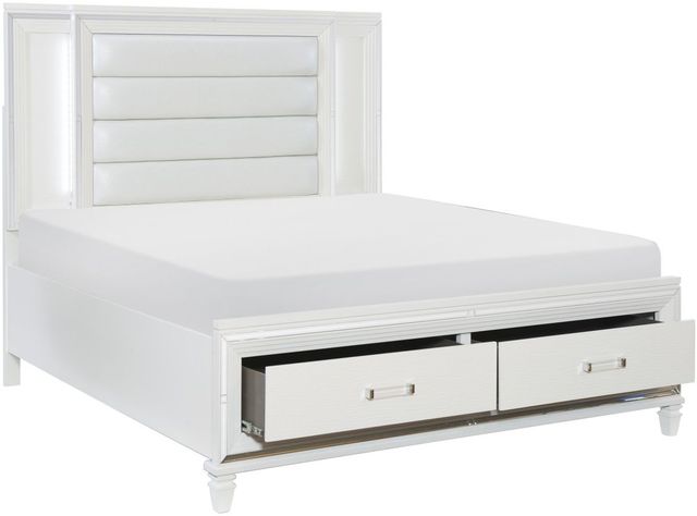 Homelegance® Tamsin White Metallic Queen Platform Storage Bed with LED-3