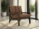 International Furniture Direct Black Balam Brown/Stained Dark Faux Leather Armchair-1