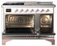 Ilve® Majestic III 48" White Pro Style Dual Fuel Natural Gas Range with Solid Door and Copper Trim-1
