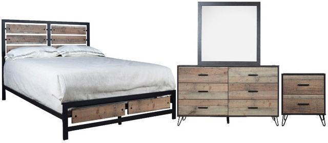 New Classic® Home Furnishings Elk River 4-Piece Rustic King Panel Bedroom Set-0