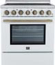 FORNO® Paolo 30" White Pro Style Electric Range with True Convection Oven-0