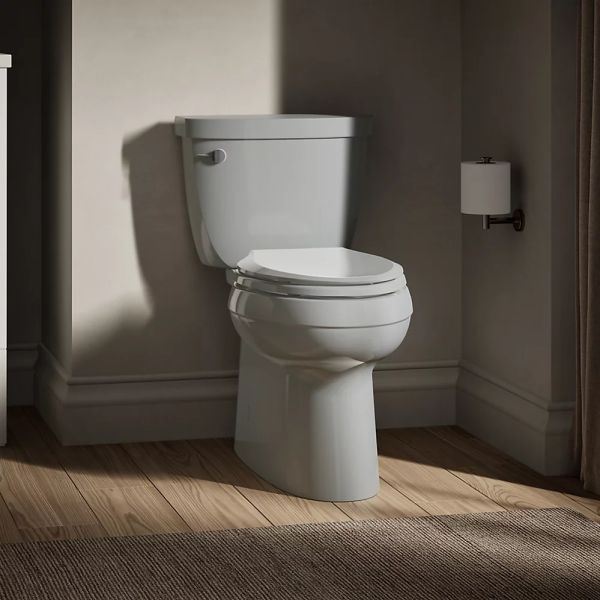 KOHLER® Cimarron® Ice Gray Elongated Chair-Height Toilet Bowl with Skirted Trapway-2