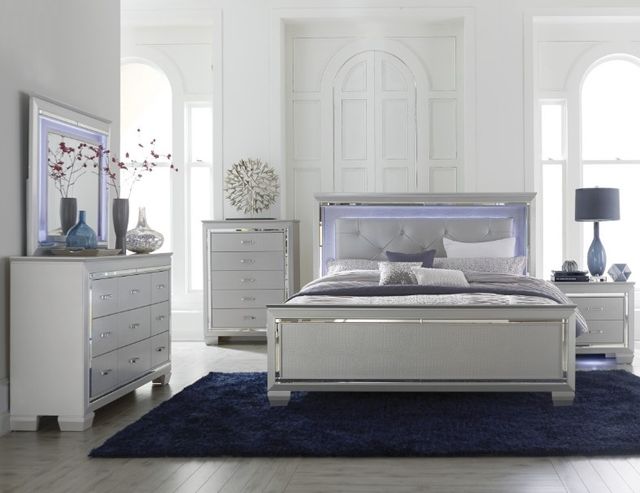 Homelegance® Allura Silver Queen Upholstered Panel Bed-2