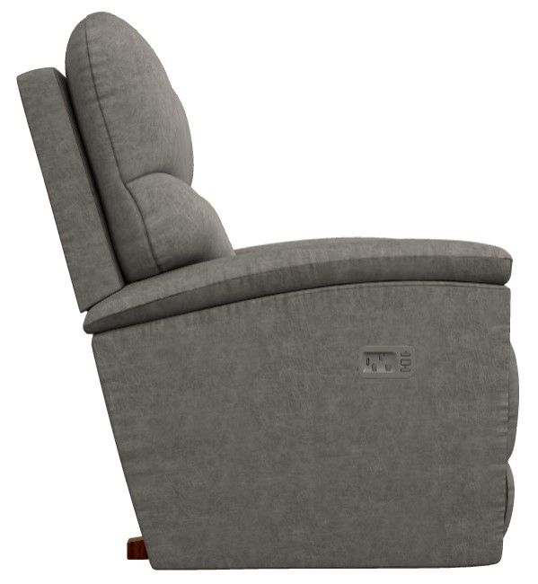 La-Z-Boy® Trouper Charcoal Power Rocking Recliner with Headrest-2