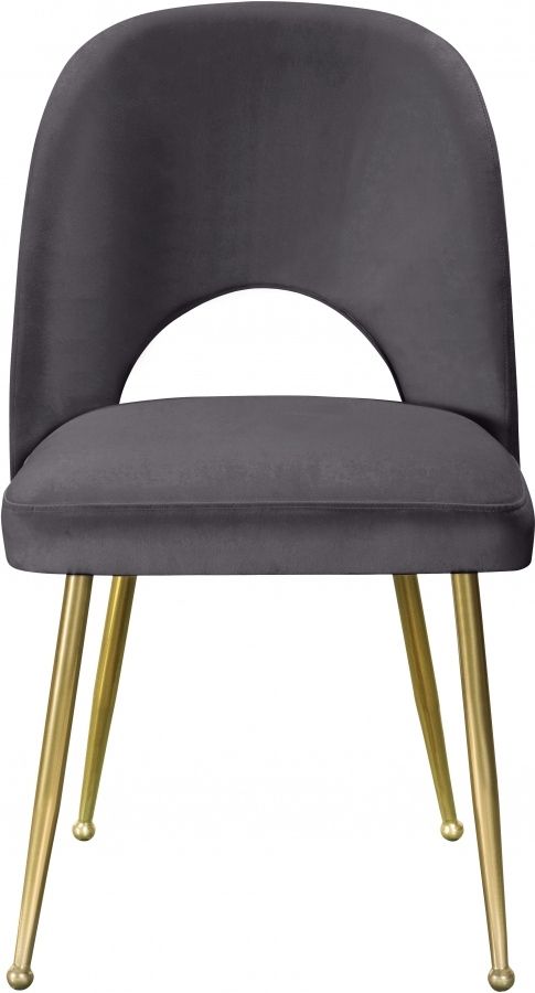Meridian Furniture Logan Grey/Gold Velvet Dining Chair-1