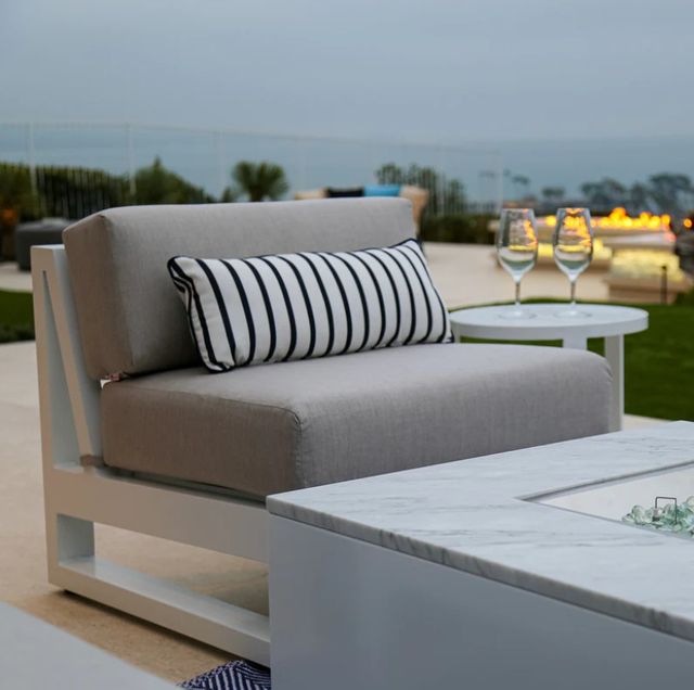 Sunset West Newport Satin White Aluminum Armless Outdoor Club Chair with Cast Silver Cushion-3