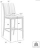 Armen Living Nolan Matte White/Misty Fog Bar Stool-3