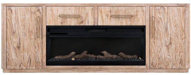 International Furniture Direct Balam White 80" TV Stand with Fireplace-0