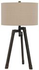 Cal® Lighting & Accessories Tripod Beige/Iron Table Lamp-0