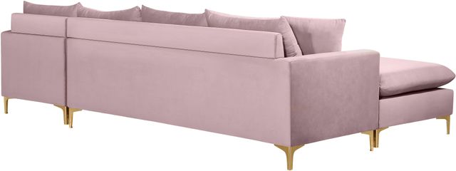 Meridian Furniture Naomi 2-Piece Pink Velvet Reversible Sofa Chaise Sectional-2