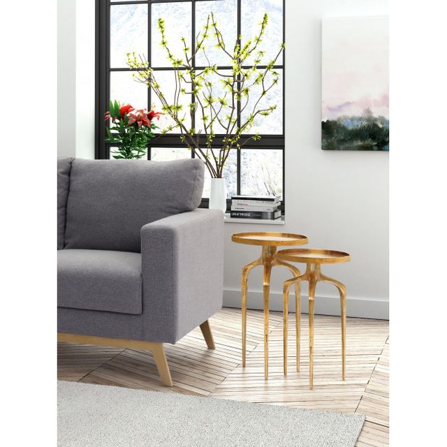 Zuo® Modern Como 2-Piece Antique Gold Accent Tables-3