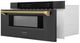 ZLINE Autograph Edition 30" 1.2 Cu. Ft. Black Stainless Steel Built-in Microwave Drawer with Polished Gold Helix Handle-4