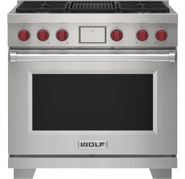 Wolf® 36" Stainless Steel Pro Style Dual Fuel Range-0