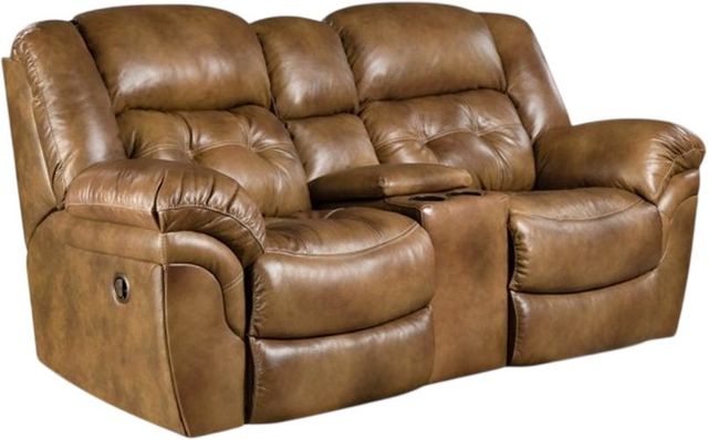 HomeStretch Cheyenne Saddle Manual Reclining Loveseat with Console-0