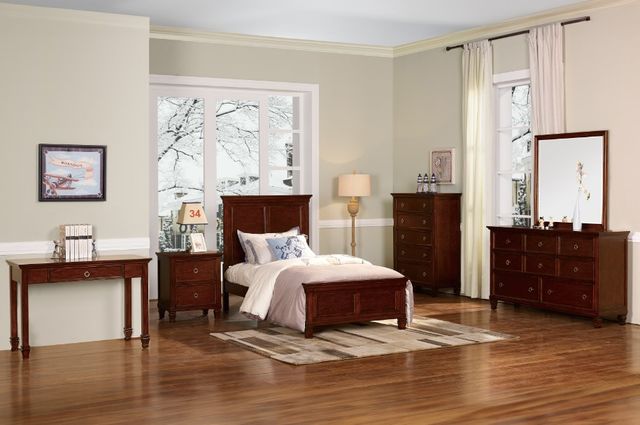 New Classic® Home Furnishings Tamarack Brown Cherry Twin Panel Bed-1