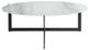 Armen Living Krike White Flow Gold Glass Top Coffee Table with Black Base-4