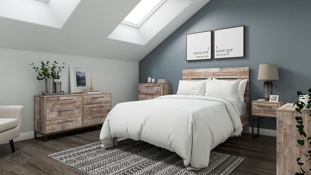 Signature Design by Ashley® Neilsville 2-Piece Whitewash Full Platform Panel Bed Set-3