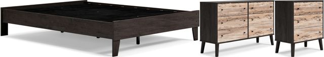 Signature Design by Ashley® Piperton 3-Piece Black Queen Platform Bed Set-0