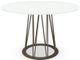 Amisco Customizable Calypso White Glass Dining Table with 48" Tabletop -3