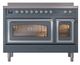 Ilve® Nostalgie II Noblesse 48'' Blue Gray Pro Style Induction Range with Chrome Trim-1