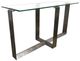 Magnussen Home® Holden Glass Top Rectangular Sofa Table with Aged Pewter Base-3
