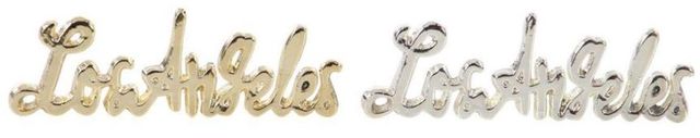 Deco Marche 2-Piece Gold/Silver Metal Los Angeles Decorative Sign Set-0