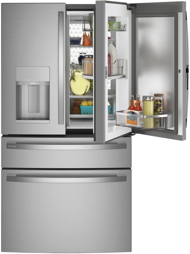 GE Profile™ 36'' 22.3 Cu. Ft. Fingerprint Resistant Stainless Smart Counter Depth French Door Refrigerator with Door In Door-4