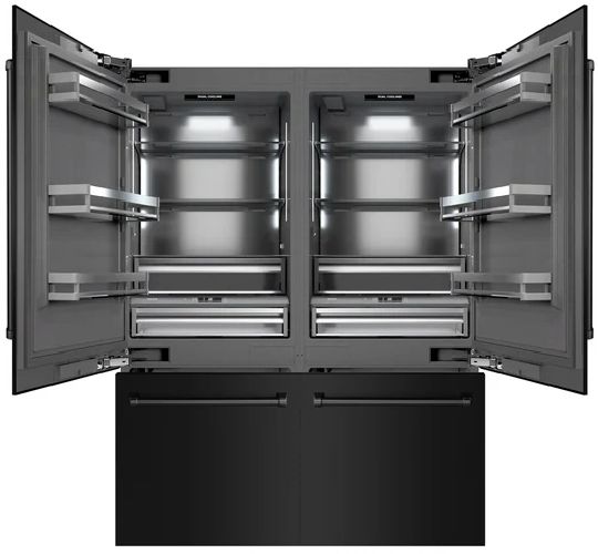 ZLINE 60" 32.2 Cu. Ft. Black Stainless Steel Built-In French Door Refrigerator with Graphite Gray Interior-1