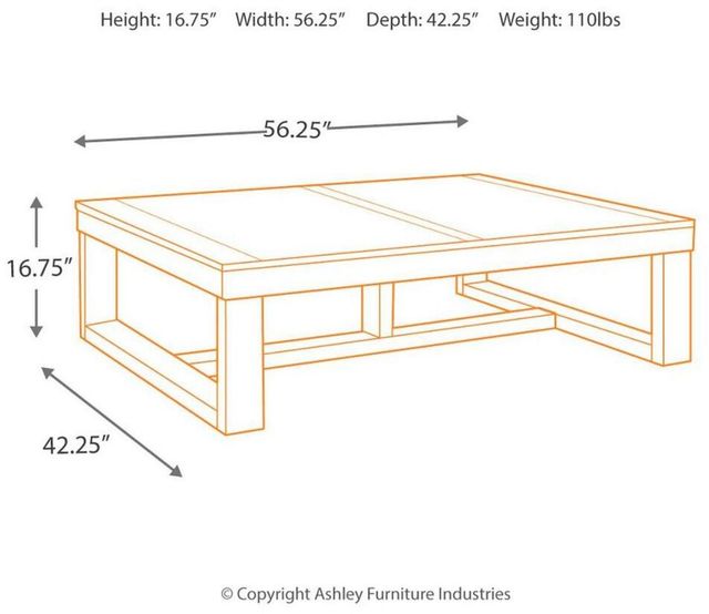 Signature Design by Ashley® Watson Dark Brown Rectangular Cocktail Table-1