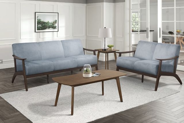 Homelegance® Carlson Blue Gray/Dark Walnut Sofa-1