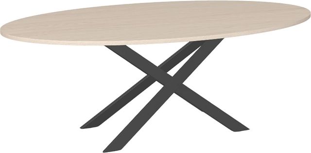 Amisco Customizable Ascencio 84" Oval Dining Table with 1" White Oak Veneer Top-0