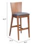 Zuo® Ambrose Walnut and Gray Set of 2 Bar Stools-4