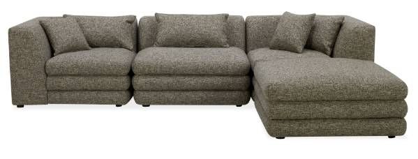 Moe's Home Collection Lowtide Nook 4-Piece Stone Tweed Modular Sectional and Ottoman-2