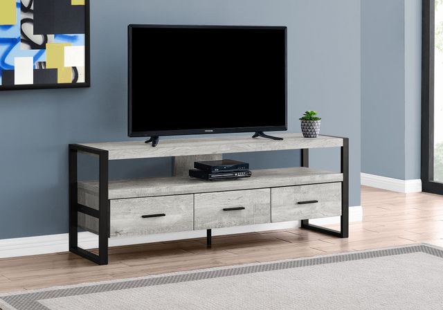 Monarch Specialties Inc. Grey Reclaimed Wood 60" TV Stand-3
