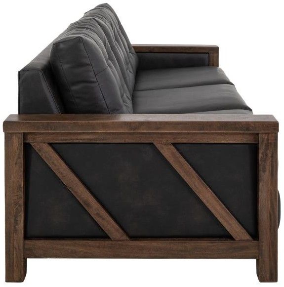 International Furniture Direct Walnut Black/Lacquer Reddish Brown Loveseat-3