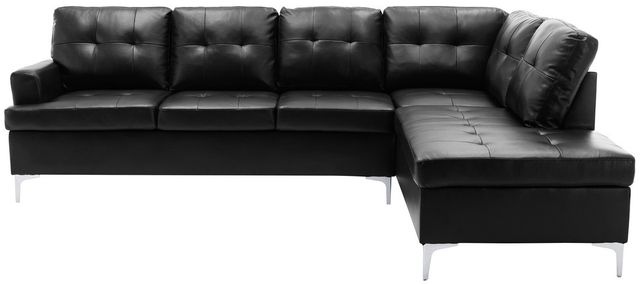 Mazin Furniture Barrington 2-Piece Black Right-Arm Facing Sofa Sectional and Chaise-1