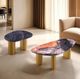 Furniture of America® Northwich Black/Gray Coffee Table with Matte Gold Base-2